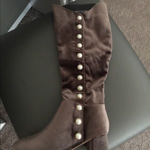 Yoki Velvet Knee High Boots